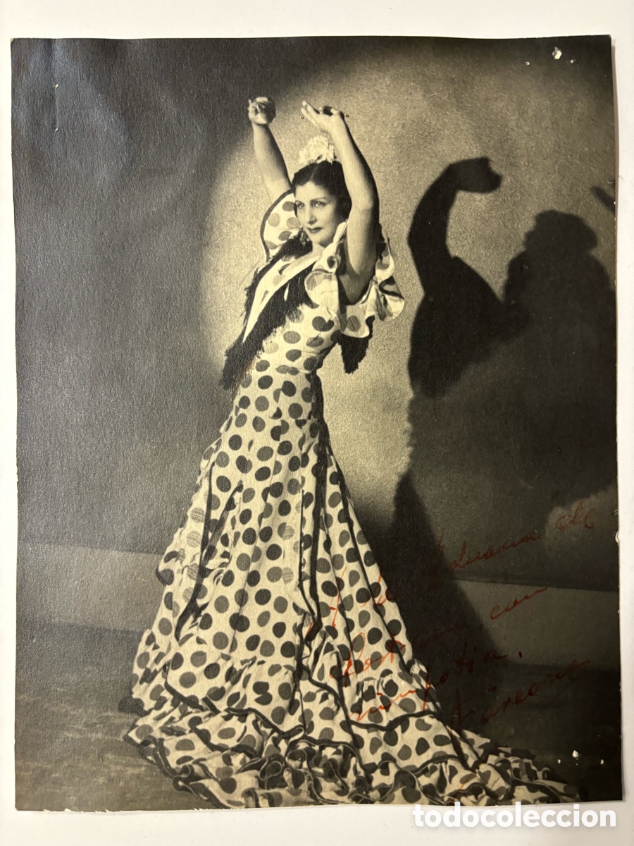 Aut&oacute;grafos de M&uacute;sica: Foto original con aut&oacute;grafo de bailarina flamenca la Faraona