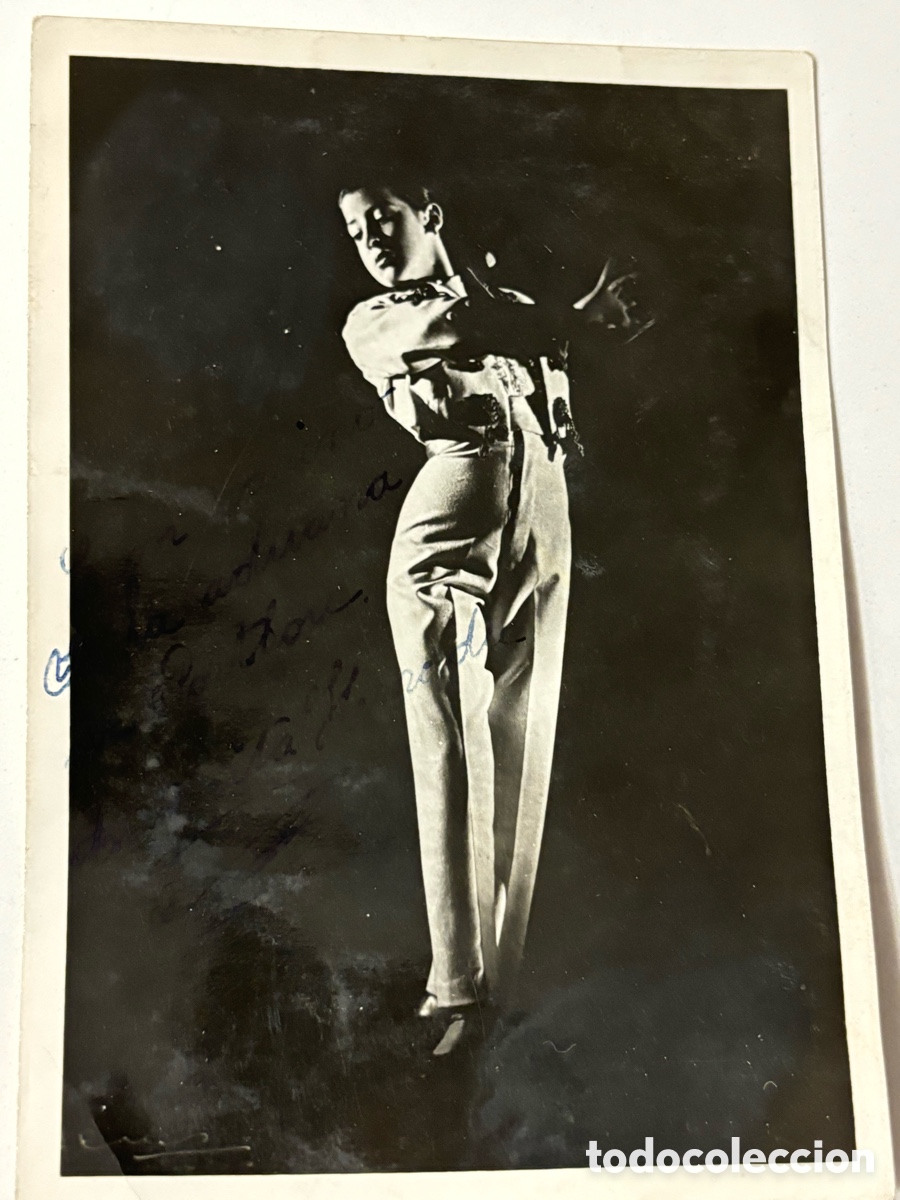 Aut&oacute;grafos antiguos de cantantes y m&uacute;sicos: Foto original con aut&oacute;grafo de la bailaora de flamenco Anto&ntilde;ita
