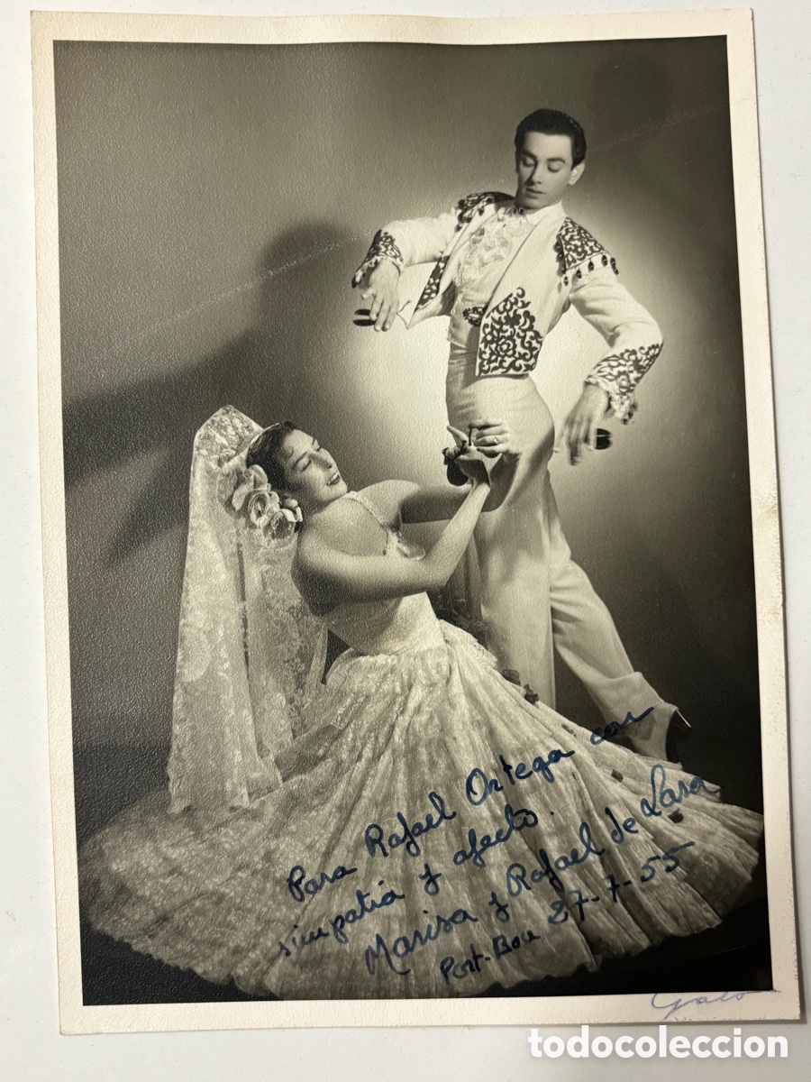 Autogramme von Musikern: Foto original aut&oacute;grafo de pareja de baile espa&ntilde;ol Marisa y Rafael De Lara fotos por Galo Barcelona