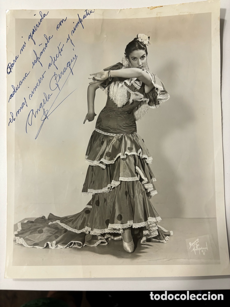 Autogramme von Musikern: Foto original con aut&oacute;grafo de la bailarina &Aacute;ngela Peraqui foto Bruno Hollywood