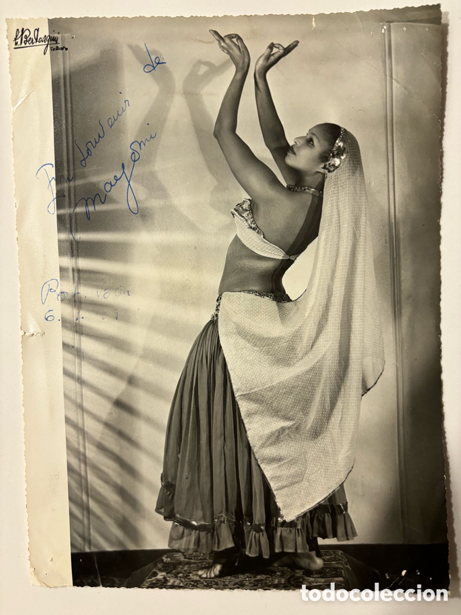 Autogramme von Musikern: Foto original con aut&oacute;grafo de la vedette mulata Mayomi