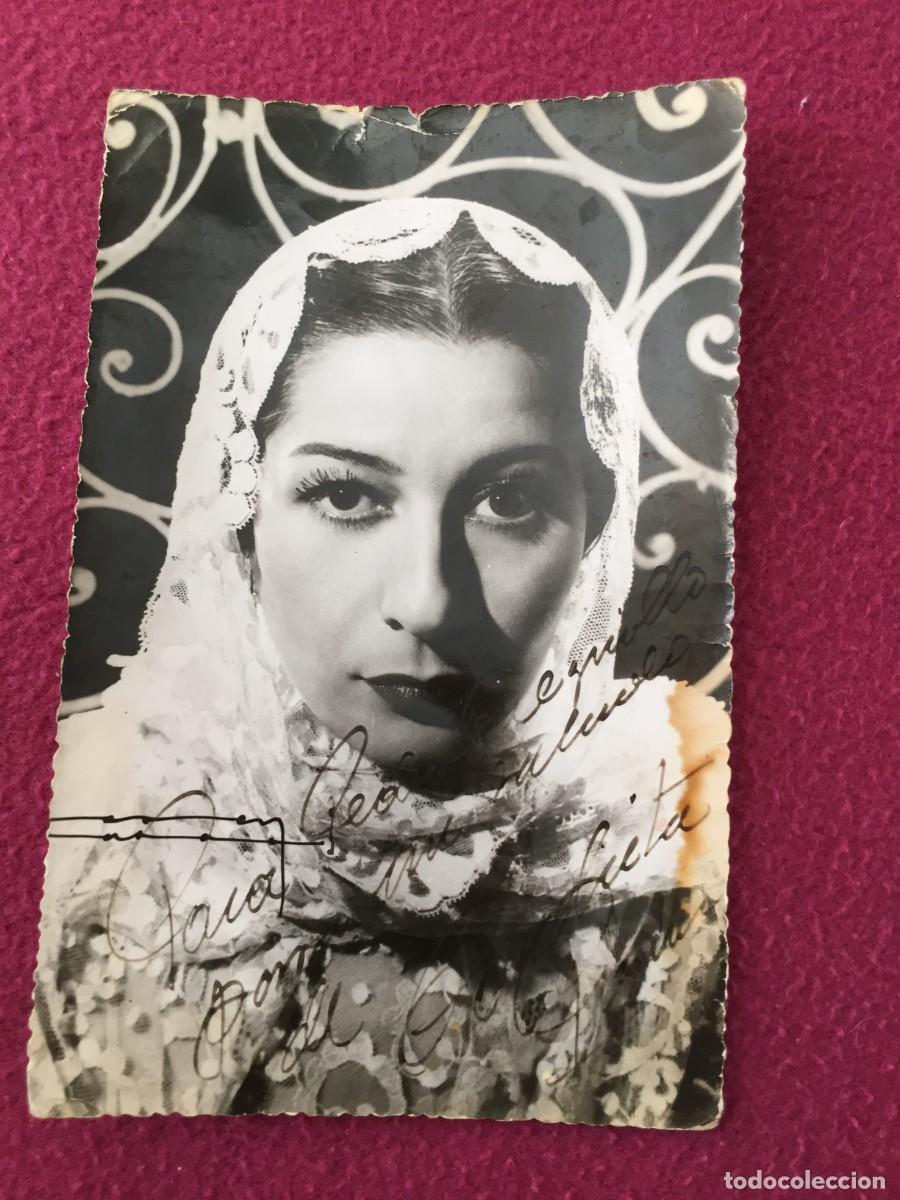 Aut&oacute;grafos antiguos de cantantes y m&uacute;sicos: FOTO FOTOGRAFIA ORIGINAL DE CONCHITA PIQUER FIRMADA Y DEDICADA POR ELLA 1957 CON SU AUTOGRAFO