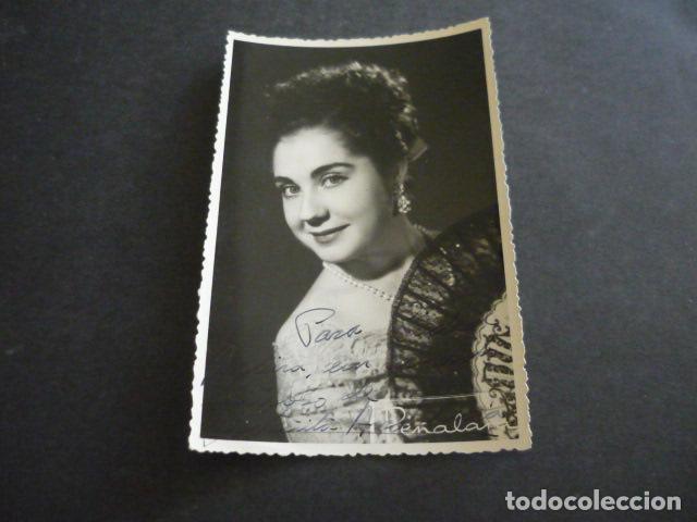 Aut&oacute;grafos antiguos de cantantes y m&uacute;sicos: ANTO&Ntilde;ITA ANDALUCIA CANTANTE ANTIGUA FOTOGRAFIA CON FIRMA AUTOGRAFA 9 X 14 CM