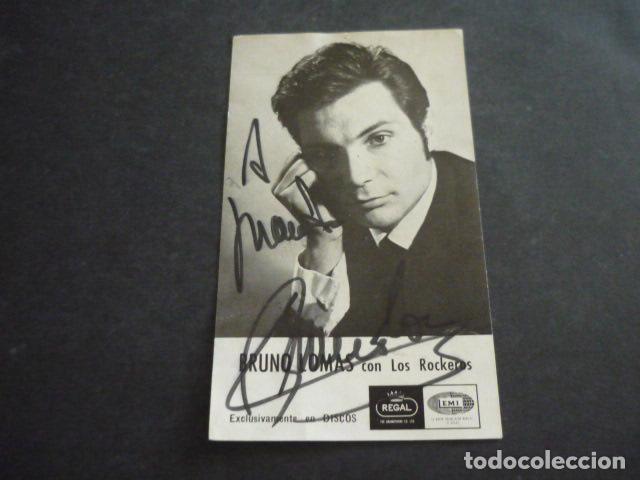 Aut&oacute;grafos de M&uacute;sica: BRUNO LOMAS CANTANTE ANTIGUA TARJETA DISCOGRAFIA CON FIRMA AUTOGRAFA