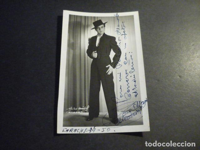 Aut&oacute;grafos antiguos de cantantes y m&uacute;sicos: JOSE MARI CANTANTAOR FLAMENCO ANTIGUA FOTOGRAFIA CON DEDICATORIA AUTOGRAFA 9,5 X 15 CM