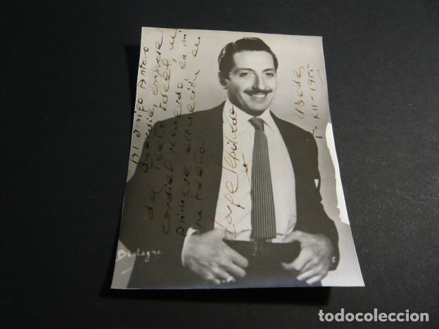 Aut&oacute;grafos antiguos de cantantes y m&uacute;sicos: JORGE SEPULVEDA CANTANTE ANTIGUA FOTOGRAFIA CON FIRMA AUTOGRAFA 8 X 12 CM