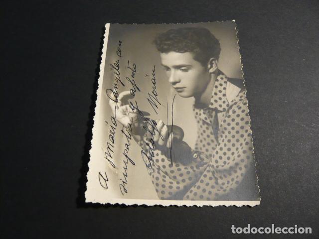Aut&oacute;grafos antiguos de cantantes y m&uacute;sicos: ADOLFO MORAN BAILARIN FLAMENCO ANTIGUA FOTOGRAFIA CON FIRMA AUTOGRAFA 8 X 11 CM