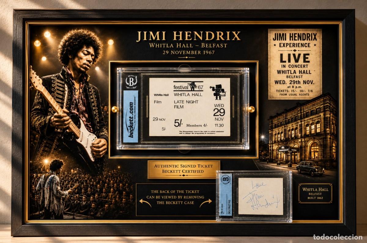 Aut&oacute;grafos antiguos de cantantes y m&uacute;sicos: JIMI HENDRIX &ldquo;LOVE&rdquo; &ndash; SIGNED 1967 WHITLA HALL PASS / A REALLY CENTURY &rdquo;LOT&rdquo;