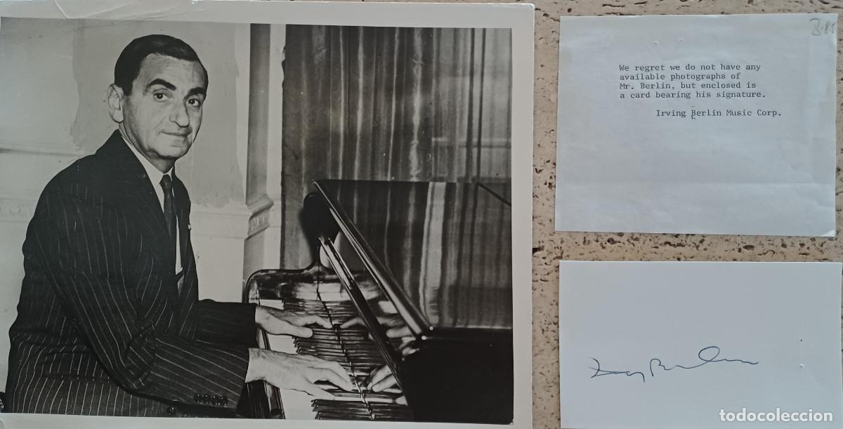 Autogramme von Musikern: FOTOGRAFIA Y AUT&Oacute;GRAFO ORIGINAL DEL GRAN COMPOSITOR Y PIANISTA, IRVING BERLIN ( A&Ntilde;O 1948 )