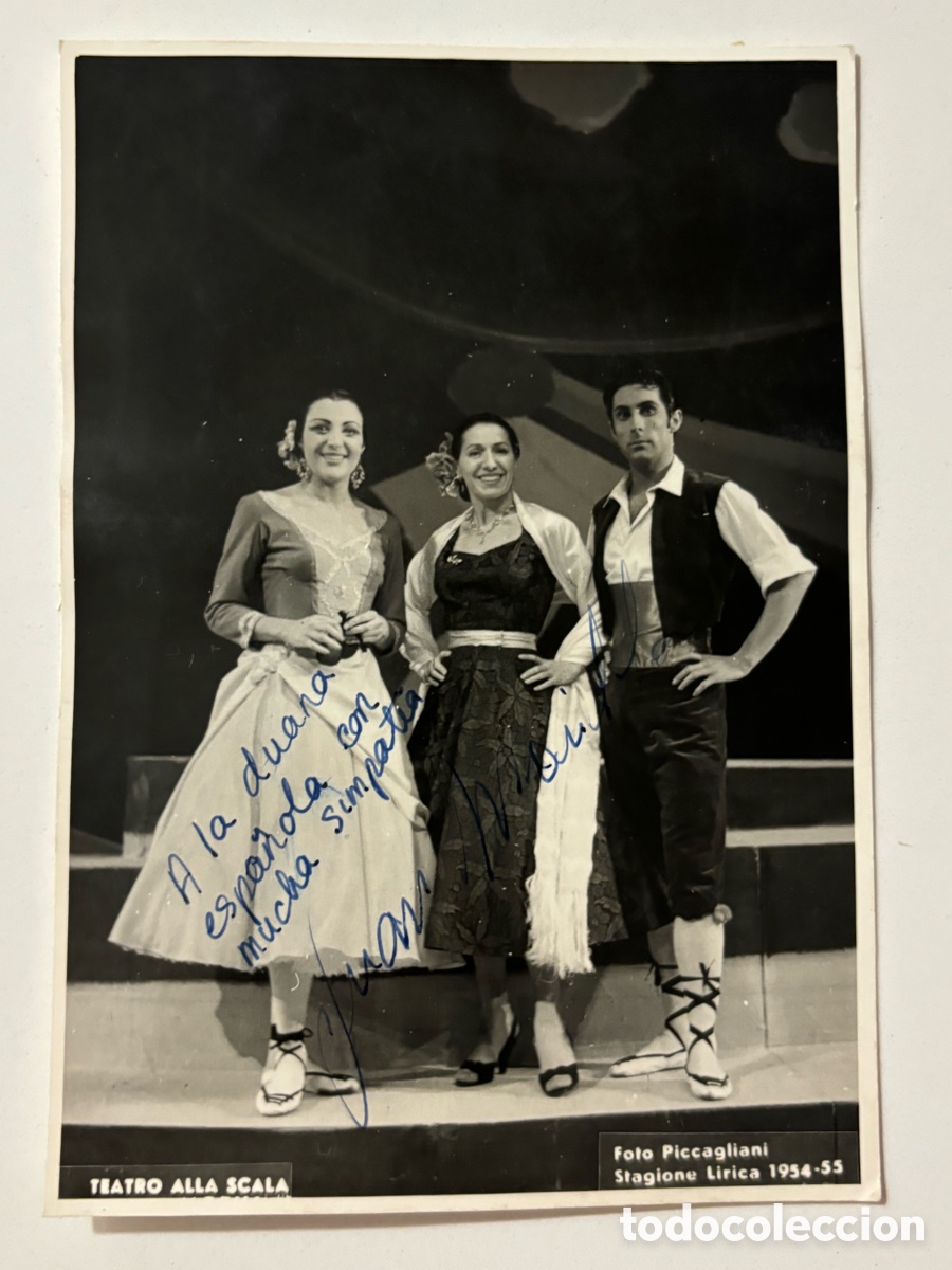 Music Autographs: Foto original con aut&oacute;grafo de cantante de &oacute;pera teatro alla scala