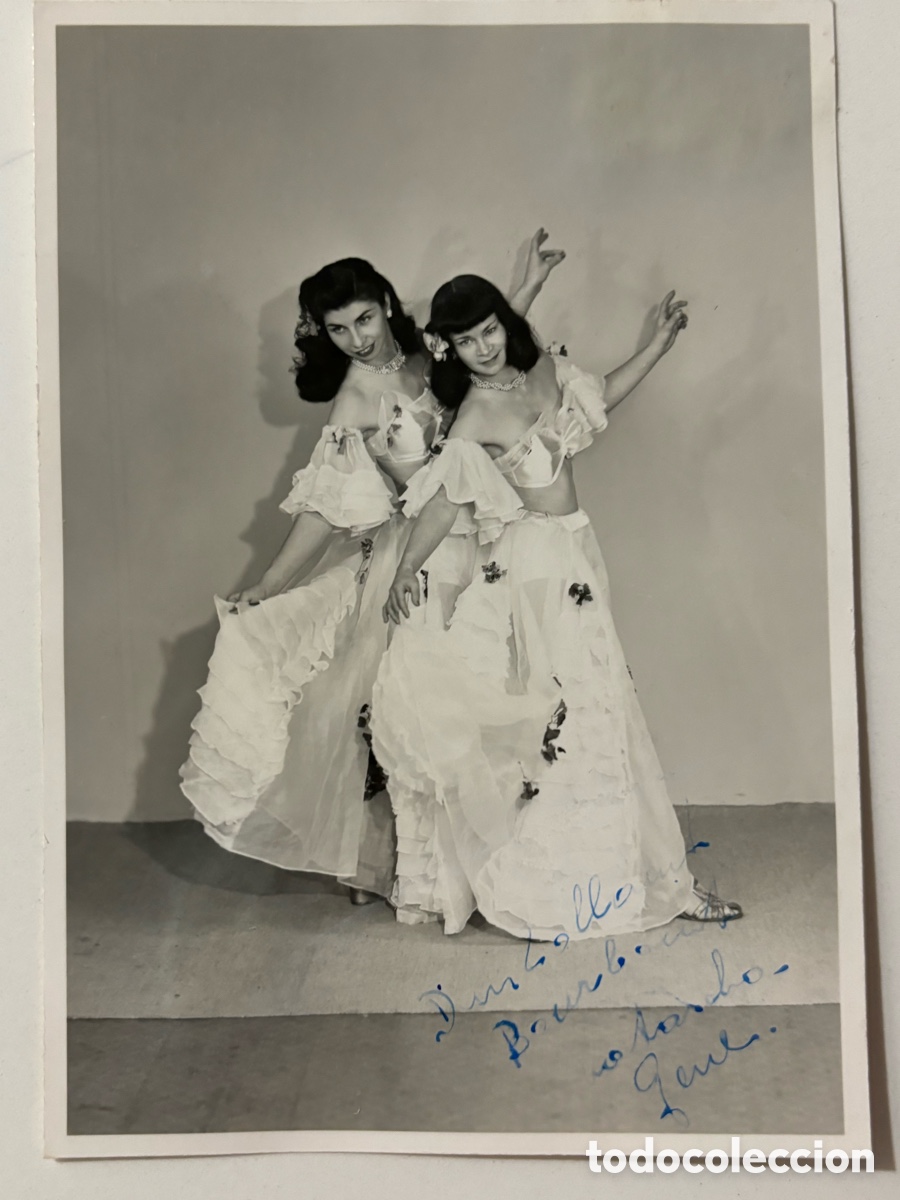 Aut&oacute;grafos antiguos de cantantes y m&uacute;sicos: Foto original de con aut&oacute;grafo de vedettes