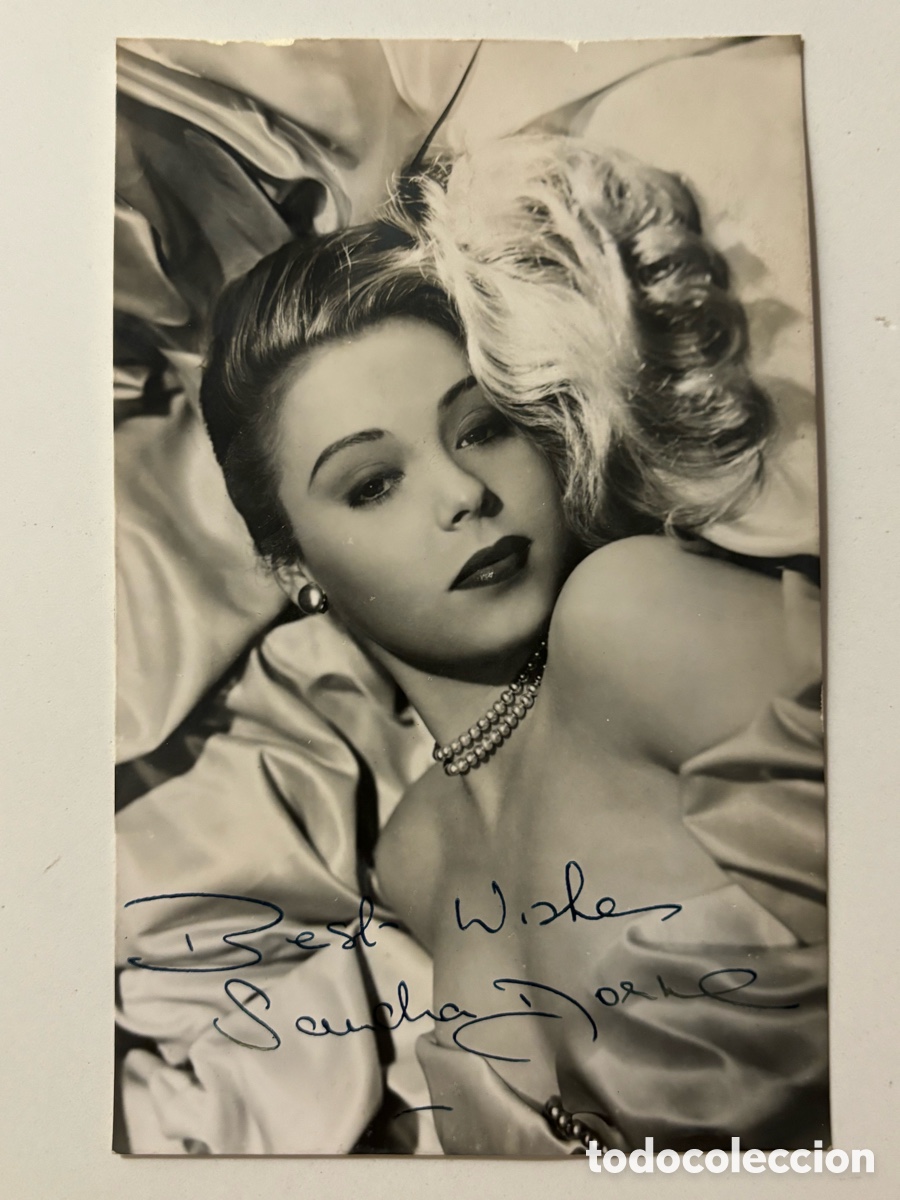 Music Autographs: Foto original con aut&oacute;grafo de la vedette Sandra