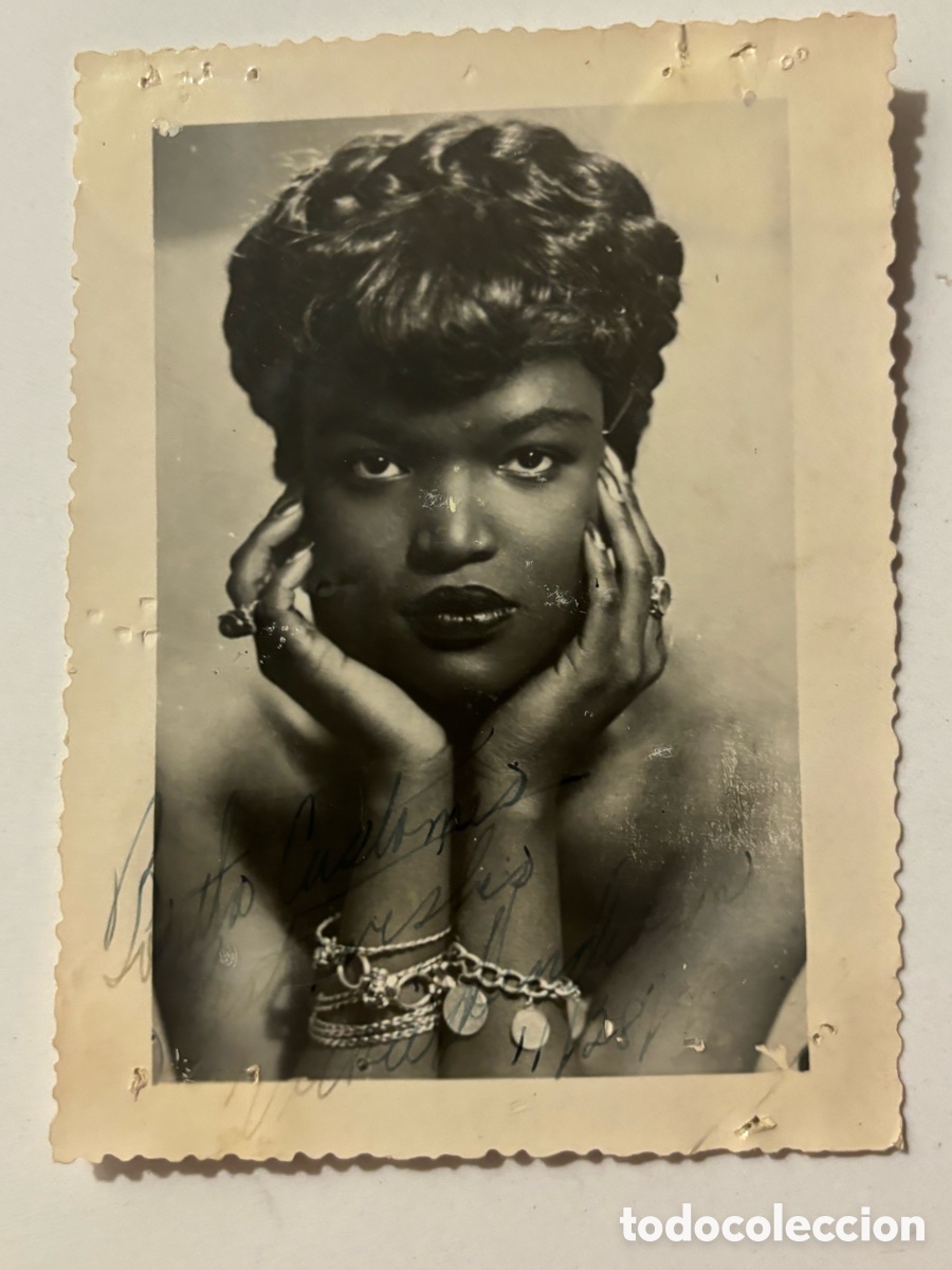 Autogramme von Musikern: Foto original con aut&oacute;grafo de cantante