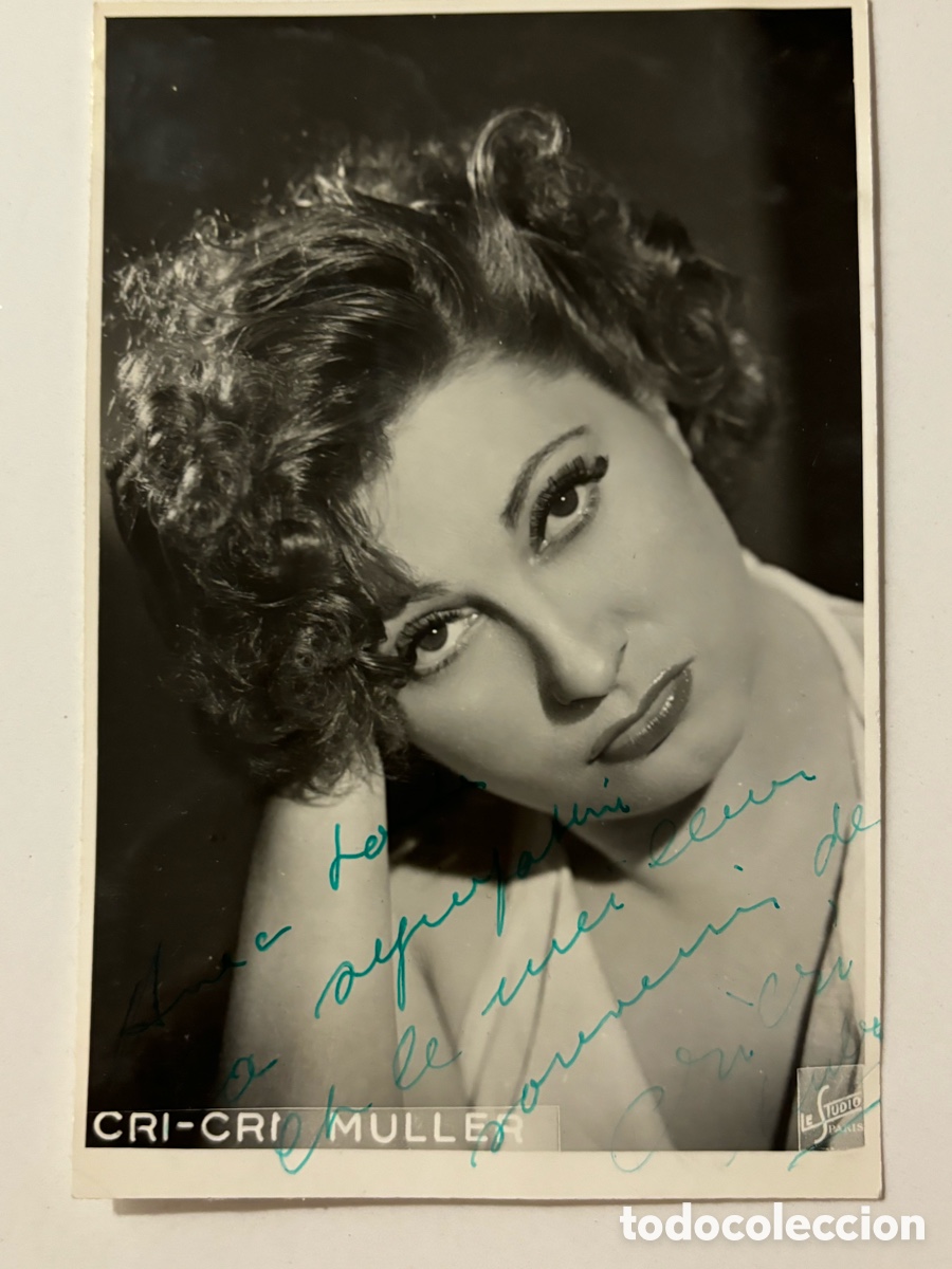 Aut&oacute;grafos de M&uacute;sica: Foto original con aut&oacute;grafo de la vedette Cri Cri Muller