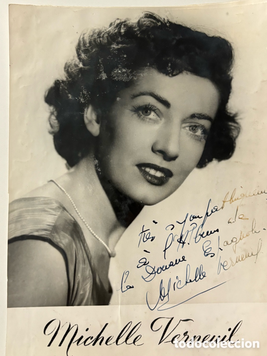 Music Autographs: Foto original con aut&oacute;grafo de la cantante Michelle Verneuil