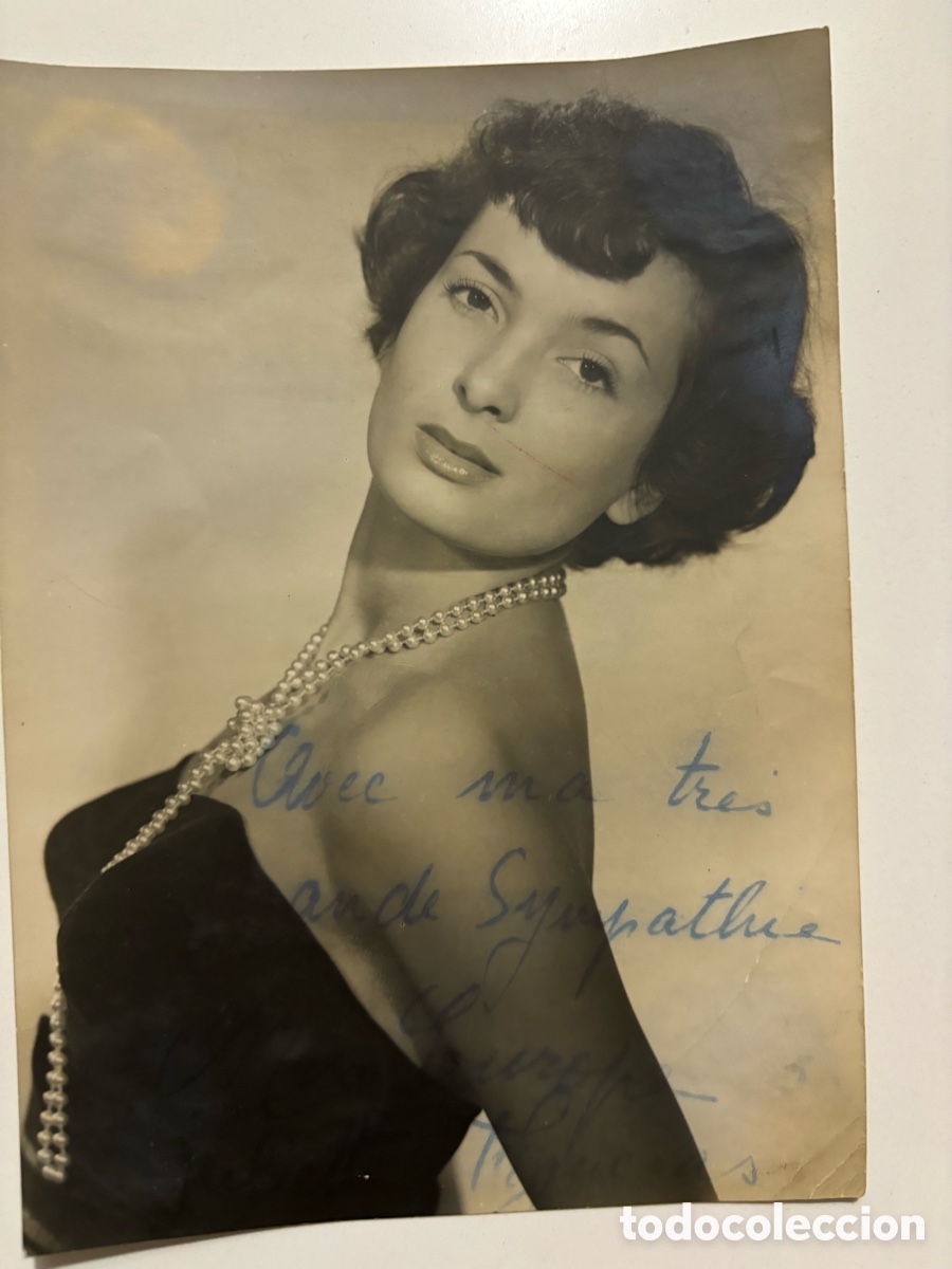 Music Autographs: Tarjeta con aut&oacute;grafo de juliette Figueras miss Europa 1949