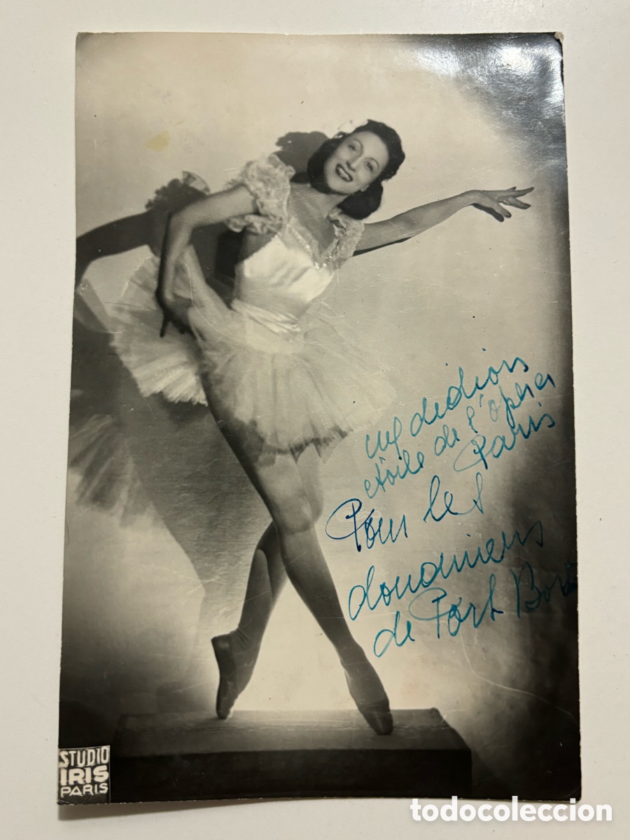 Music Autographs: Foto original con aut&oacute;grafo bailarina &oacute;pera de paris