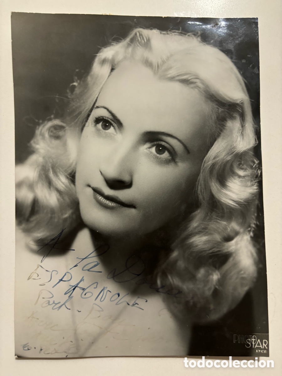 Autographes de Musique : Foto original con aut&oacute;grafo de la vedette Martine Peais