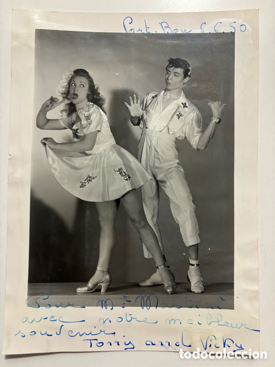 Autografi di Musica : Foto original con aut&oacute;grafo de la pareja c&oacute;mica de baile Tony y V&iacute;ctor