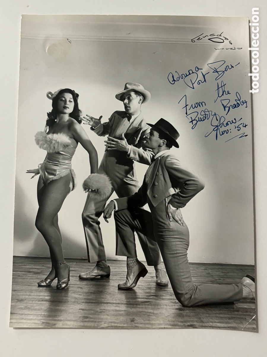 Autogramme von Musikern: Foto original con aut&oacute;grafo de los bailarines de jazz Buddy Bradley 1954 foto Venegas Madrid