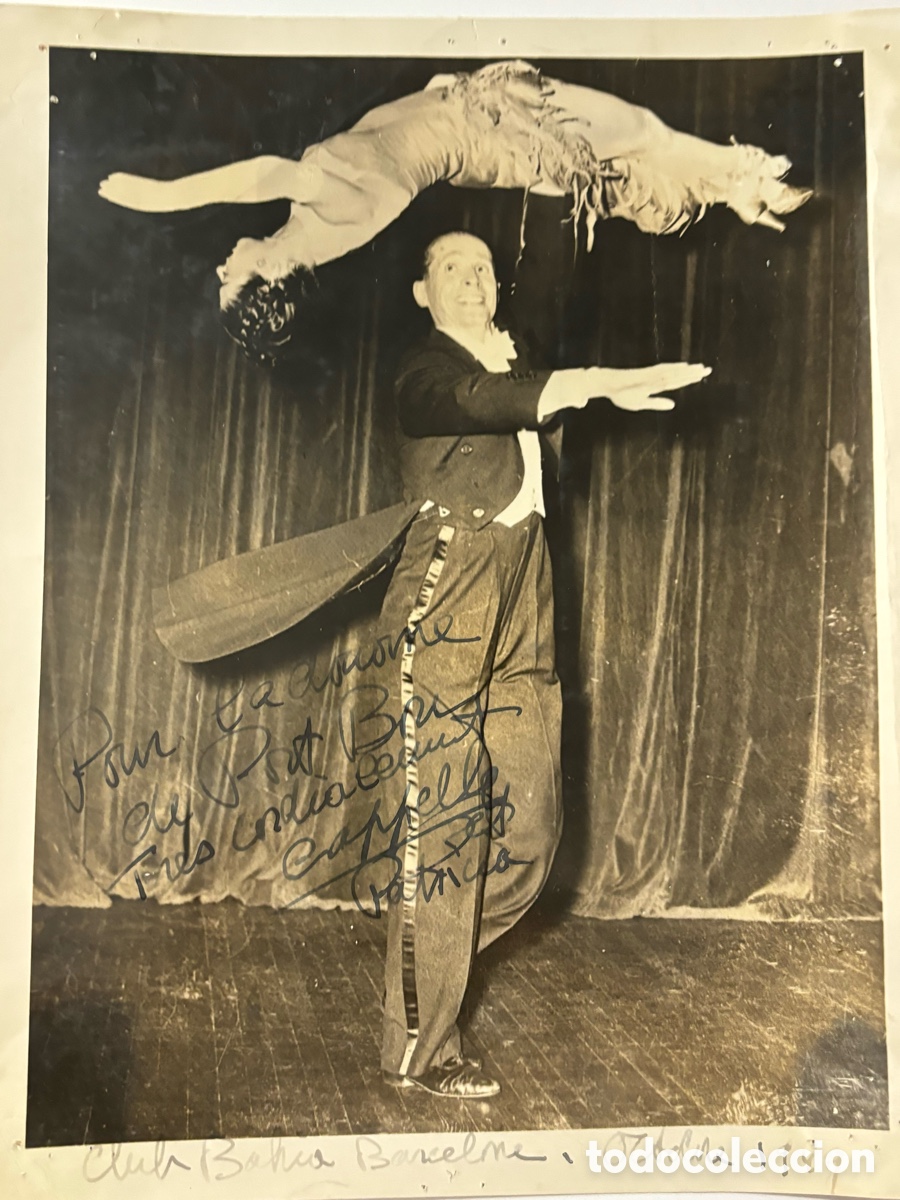Autogramme von Musikern: Foto original con aut&oacute;grafo de la pareja de baile Cappello y Patricia club Bah&iacute;a Barcelona