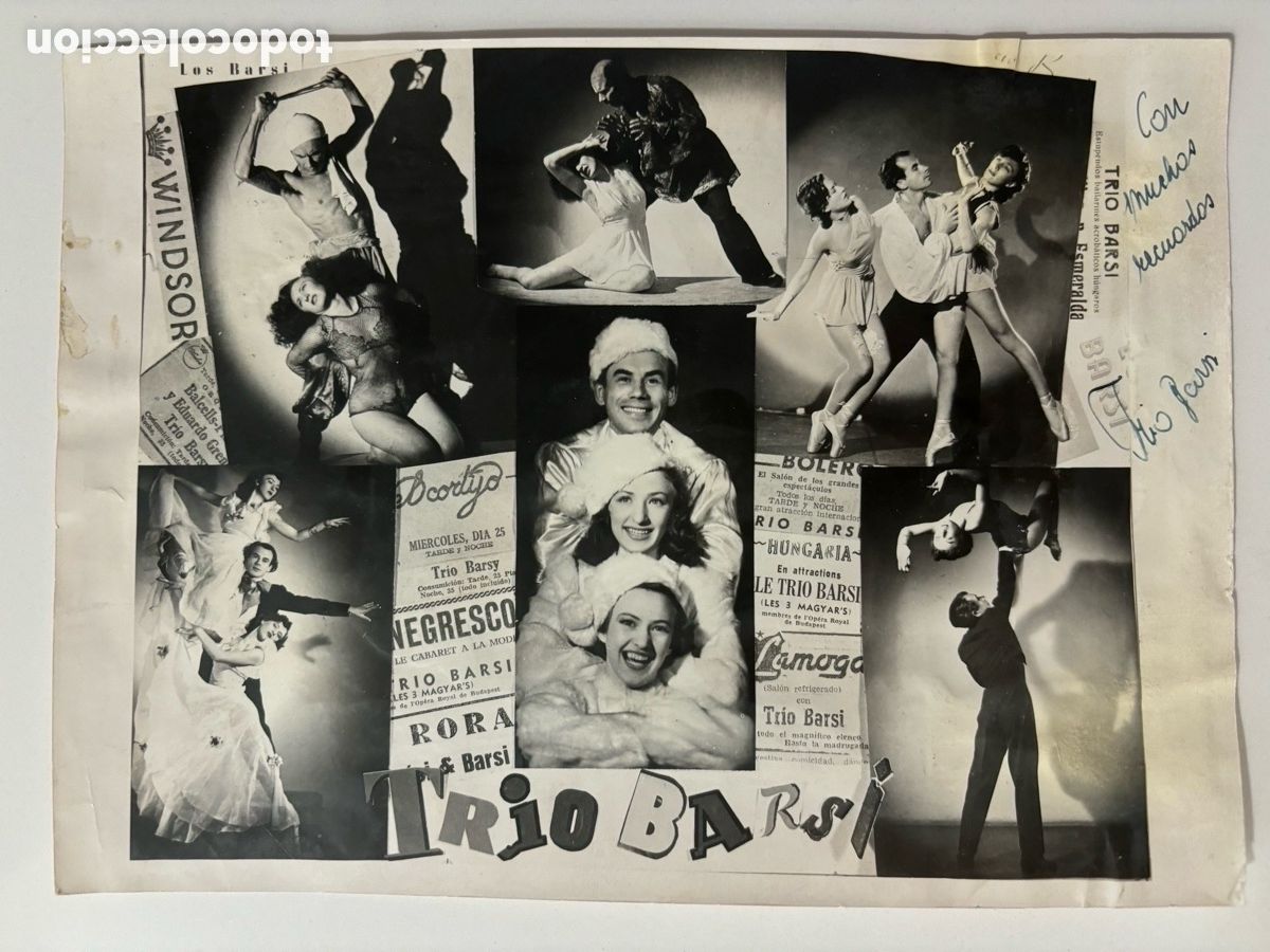 Autogramme von Musikern: Foto original con aut&oacute;grafo de los bailarines tr&iacute;o Barsi