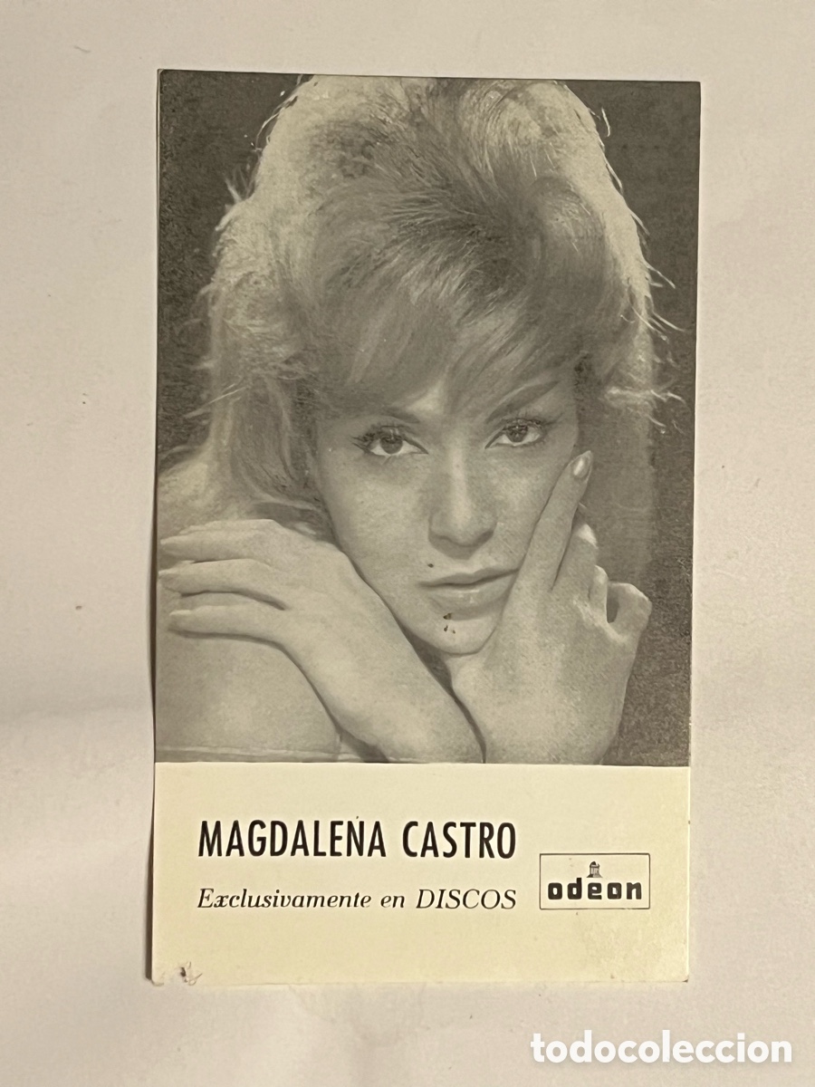 Music Autographs: MAGDALENA CASTRO Postal publicitaria Exclusivamente en DISCOS ODEON