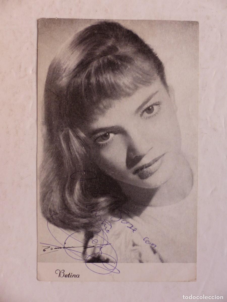 Aut&oacute;grafos antiguos de cantantes y m&uacute;sicos: BETINA - FOTOGRAFIA CON AUTOGRAFO ORIGINAL