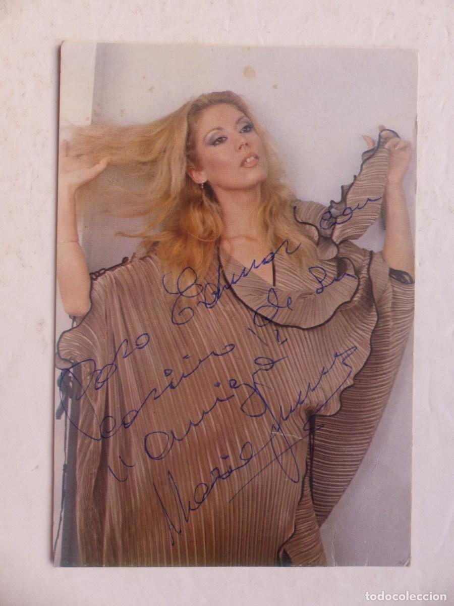 Aut&oacute;grafos antiguos de cantantes y m&uacute;sicos: MARIA JIMENEZ - FOTOGRAFIA CON AUTOGRAFO ORIGINAL