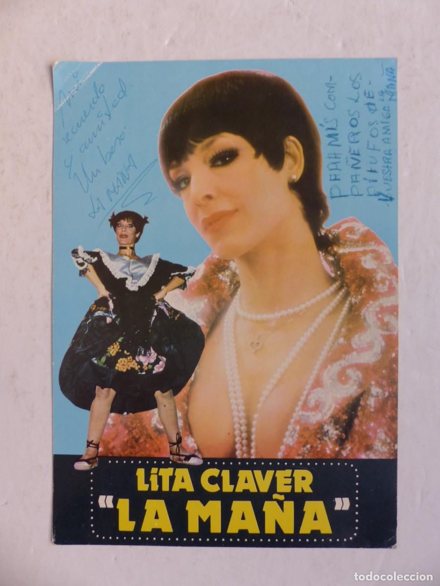Music Autographs: LITA CLAVER, LA MA&Ntilde;A - FOTOGRAFIA CON AUTOGRAFO ORIGINAL