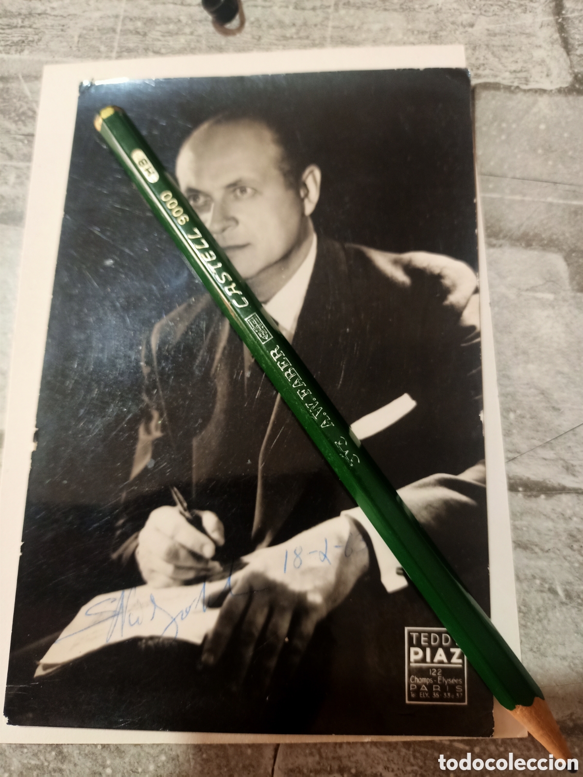 Aut&oacute;grafos antiguos de cantantes y m&uacute;sicos: Pianista Stanislas Niedzielski 1963 palacio de la musica