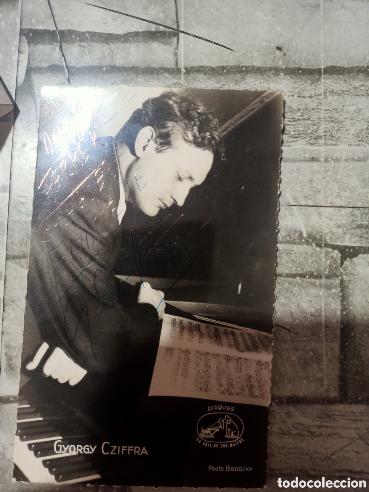 Aut&oacute;grafos antiguos de cantantes y m&uacute;sicos: Pianista Gyorgy Cziffra aut&oacute;grafo dedicatoria