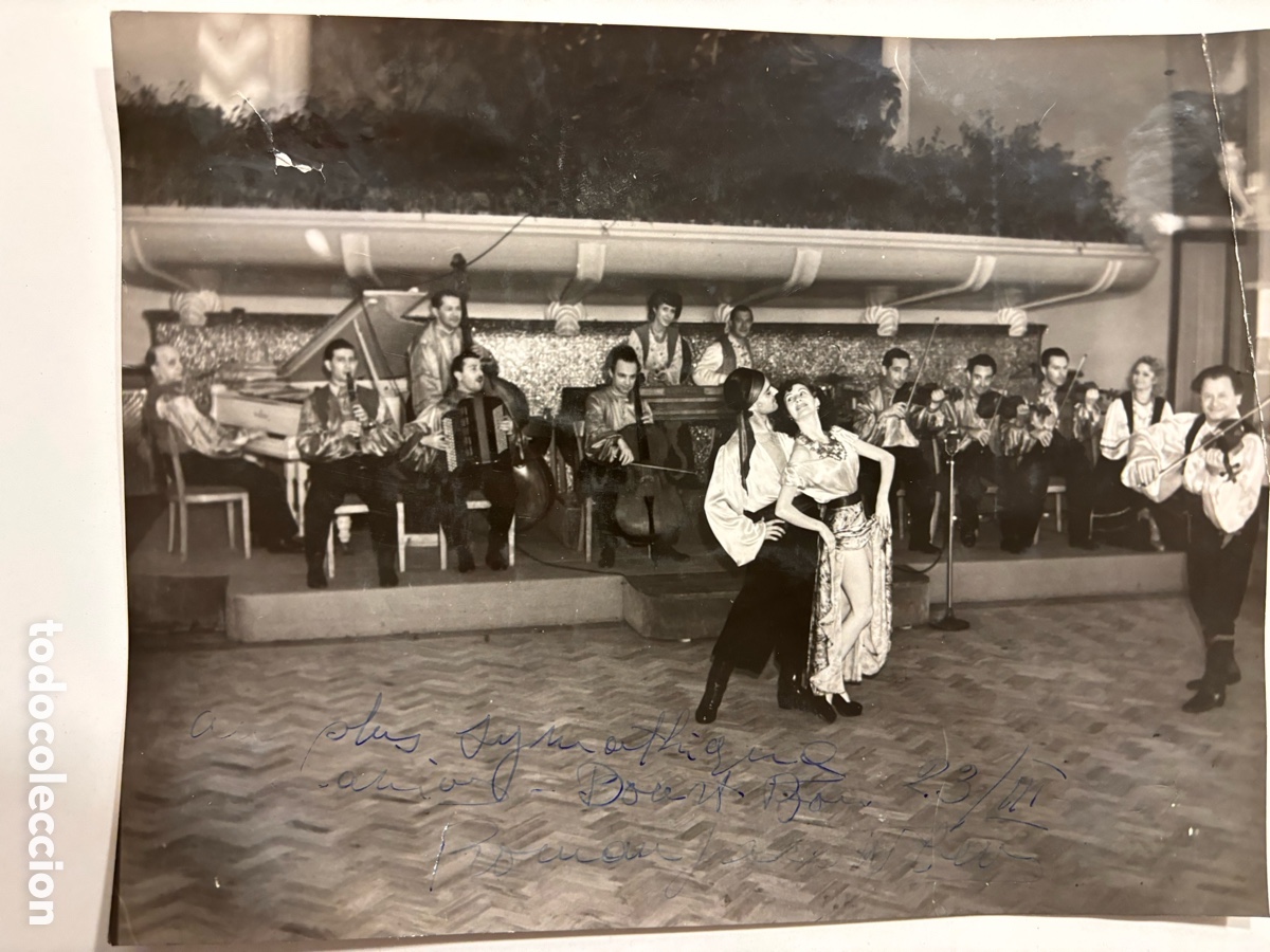 Autogramme von Musikern: Foto original con aut&oacute;grafo de pareja de baile Rom&aacute;n