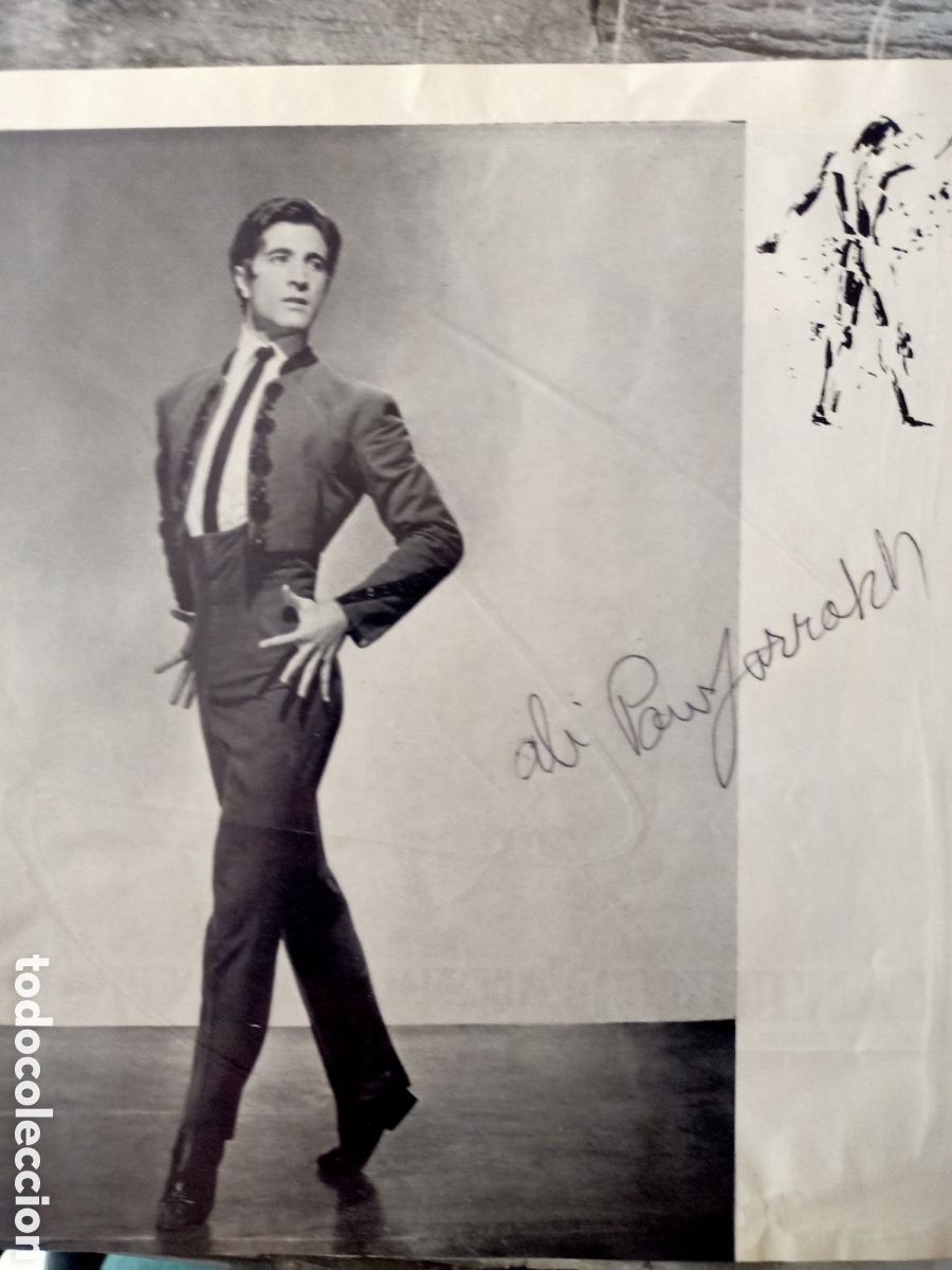 Aut&oacute;grafos antiguos de cantantes y m&uacute;sicos: Ali Pourfarrokh bailar&iacute;n y core&oacute;grafo firma original