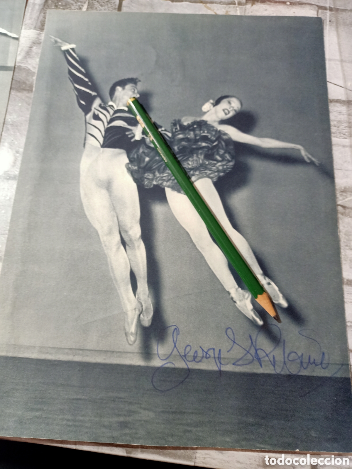 Aut&oacute;grafos antiguos de cantantes y m&uacute;sicos: Ballet cl&aacute;sico Marjorie tallchief junto a George Skinine