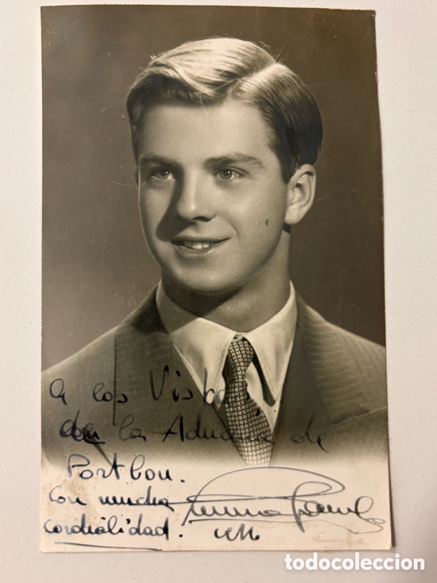 Aut&oacute;grafos antiguos de cantantes y m&uacute;sicos: Foto original con aut&oacute;grafo de cantante de &oacute;pera