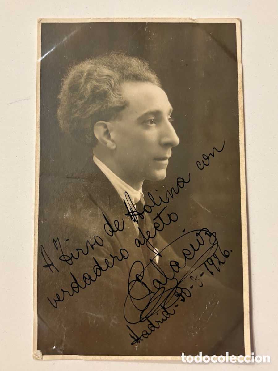 Aut&oacute;grafos antiguos de cantantes y m&uacute;sicos: Foto original con aut&oacute;grafo de Palacios