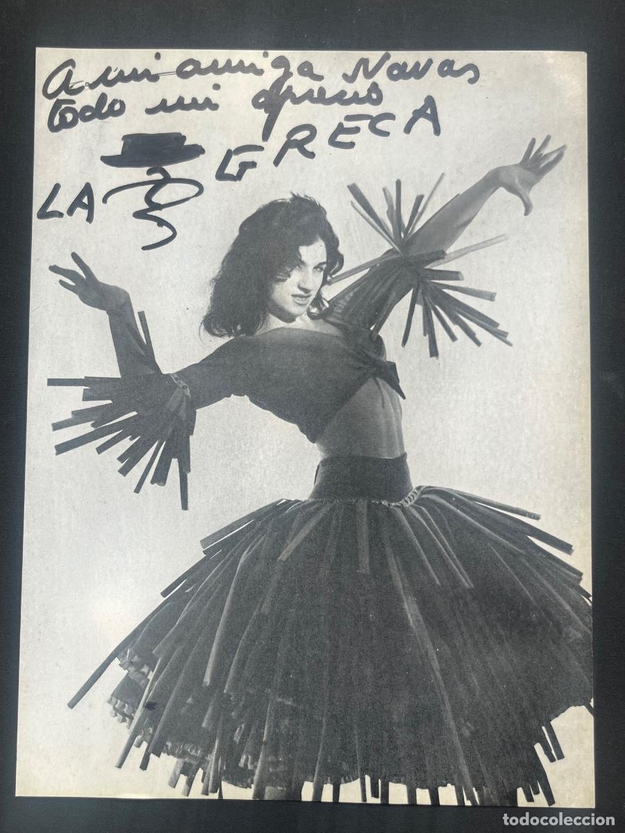 Aut&oacute;grafos antiguos de cantantes y m&uacute;sicos: FOTOGRAF&Iacute;A DE LA GRECA , CANTANTE Y BAILARINA. AUT&Oacute;GRAFO