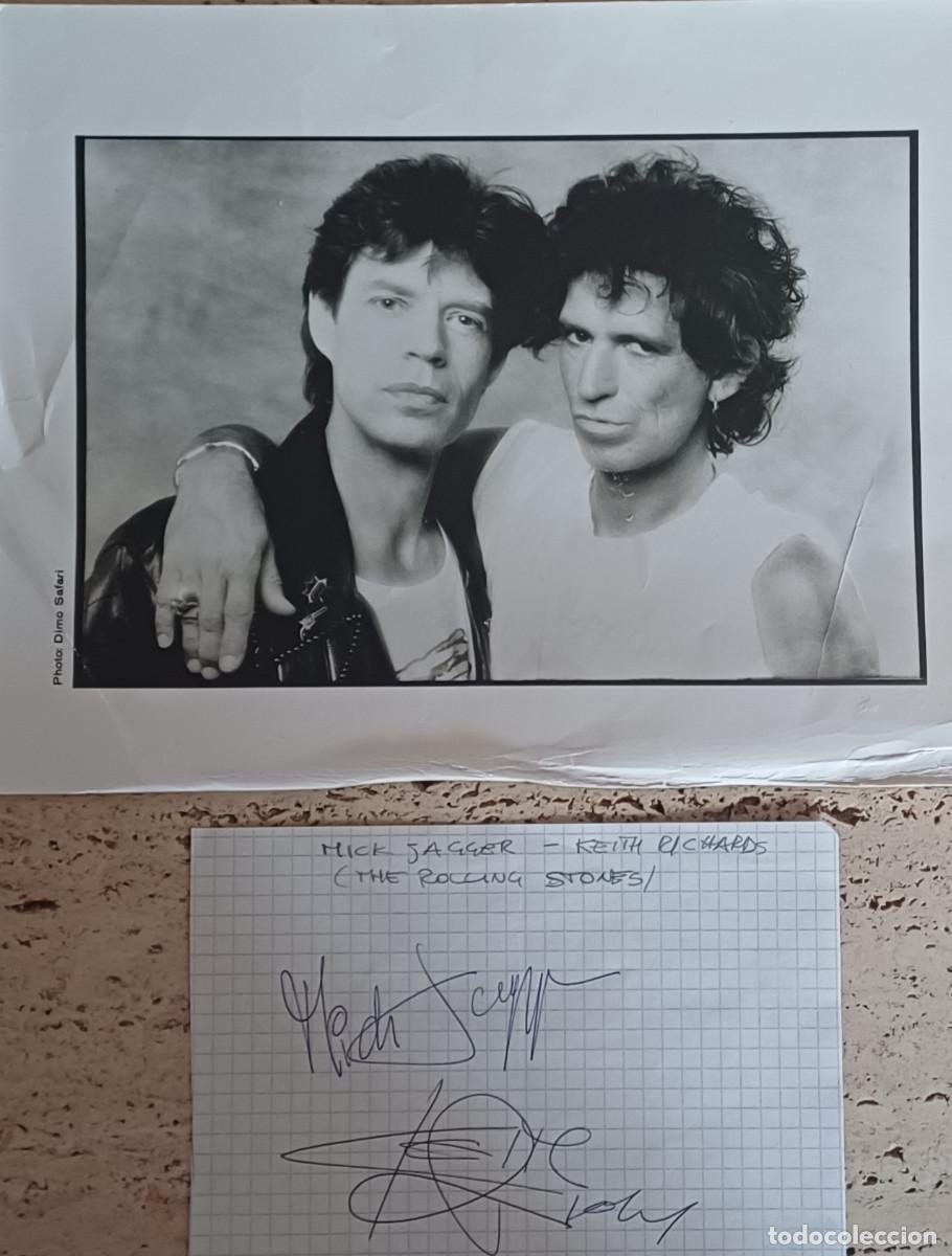 Aut&oacute;grafos antiguos de cantantes y m&uacute;sicos: FOTOGRAFIA ORIGINAL Y AUT&Oacute;GRAFOS ORIGINALES DE LOS M&Uacute;SICOS MICK JAGGER & KEITH RICHARDS