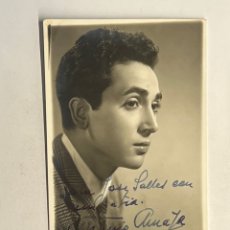 Autógrafos de Música : ANTONIO AMAYA, FOTOGRAFÍA DEL CANTANTE ESPAÑOL CON AUTÓGRAFO Y DEDICATORIA (H.1950?). Lote 303980163