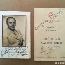 Autographes de Musique : LOTE 2 FOTOS DEDICADAS JOSE ITURBI - ORIGINALES - BARCELONA. Lote 349806189