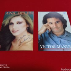 Autographes de Musique : ANA BELÉN Y VÍCTOR MANUEL AUTÓGRAFOS ORIGINALES. Lote 362207450