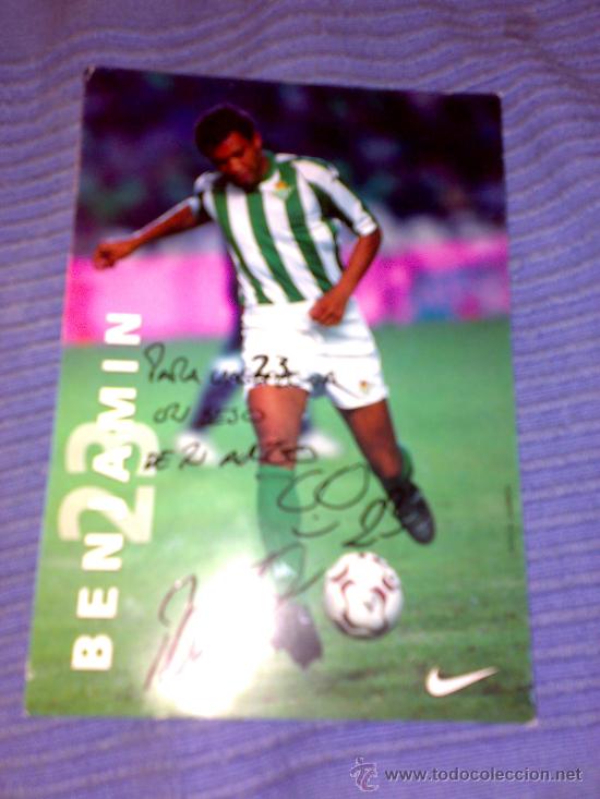 Coleccionismo deportivo: Foto-postal de Benjam&iacute;n del Betis, con aut&oacute;grafo real. - Foto 1