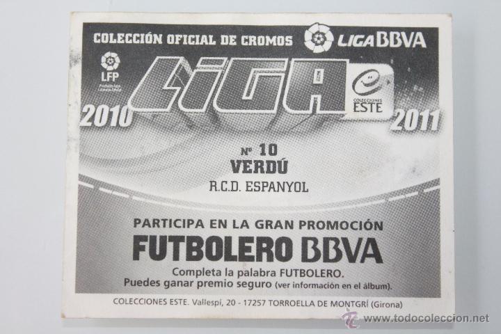 Coleccionismo deportivo: VERD&Uacute;, N&Uacute;M. 10, ESTE, 2010-2011, FIRMADO - Foto 2
