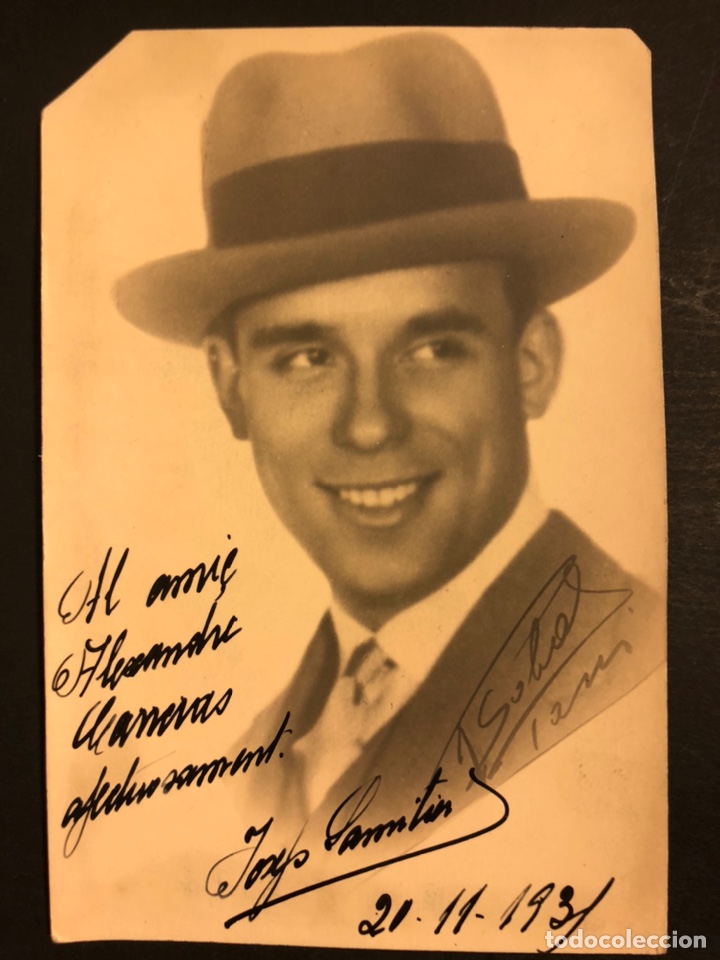 Sammelleidenschaft Sport: Foto con aut&oacute;grafo del futbolista Jose Samitier F C Barcelona futbol