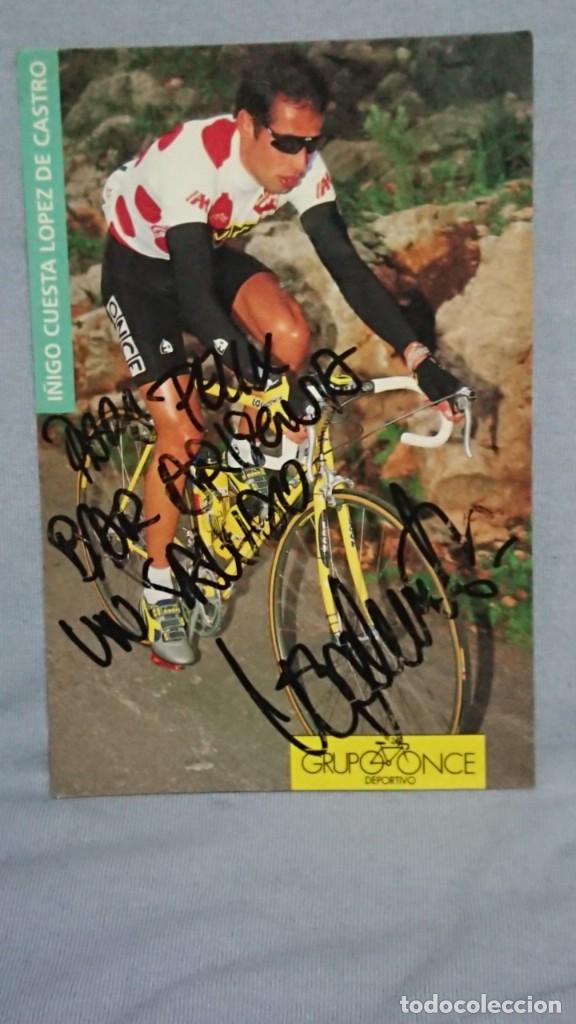 Sports collectibles: POSTAL I&Ntilde;IGO CUESTA GRUPO ONCE - DEDICADA