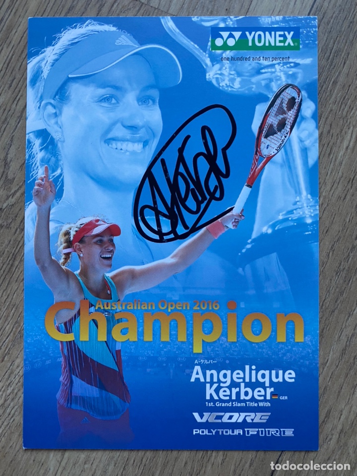 Sammelleidenschaft Sport: Aut&oacute;grafo original de Angelique Kerber. WTA Australia 2016 YONEX
