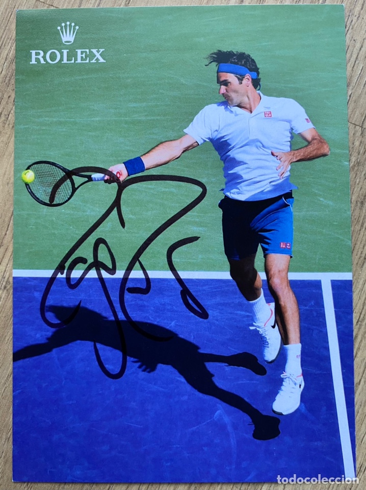 Sports collectibles: Open USA Aut&oacute;grafo original Roger Federer Rolex Uniqlo