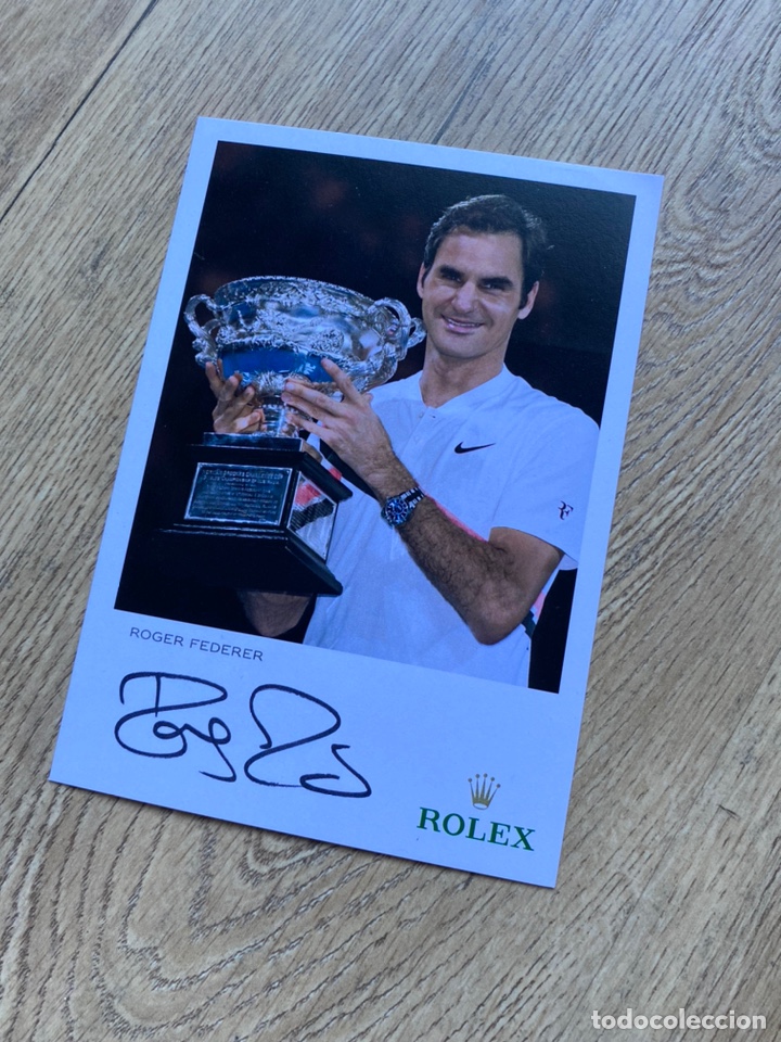 Sammelleidenschaft Sport: Roger Federer foto original firmada para Fancard Rolex