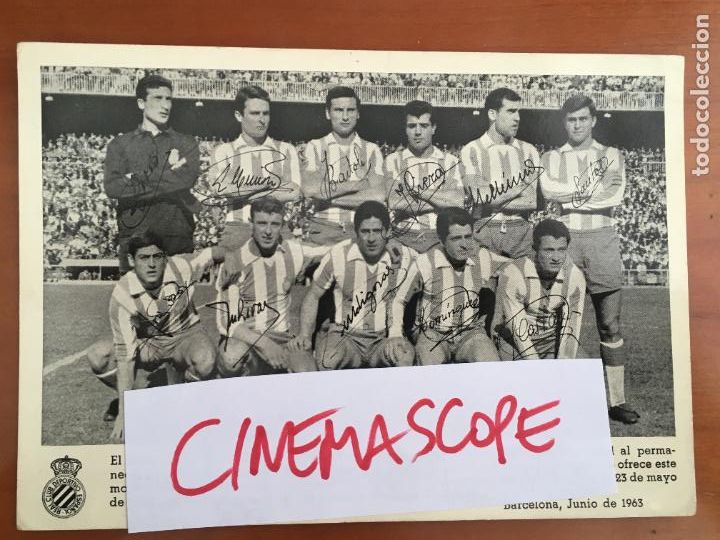 Sammelleidenschaft Sport: real club deportivo espa&ntilde;ol alineacion foto original antigua con autografos impresos